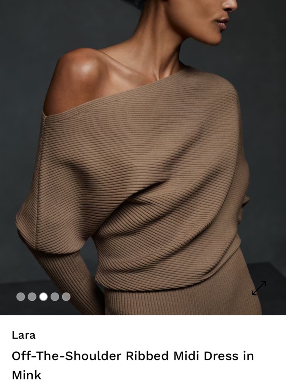 Reiss One-Shoulder Ribbed Knit Dress - Picture 3 of 6